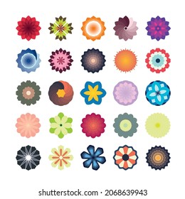 Beautiful and clourful flower pattern with different shapes.