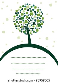 A beautiful clover tree on white seamless  background with copy space for St. Patrick's Day.