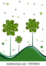 A beautiful clover tree on white background for St. Patrick's Day.