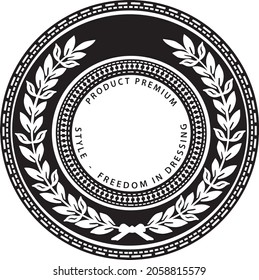 bello escudo de armas con ramas vectorizadas