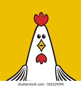 Beautiful cock cute cartoon vector illustration