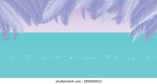 Beautiful coconut leaves for background. Vector.Illustration.