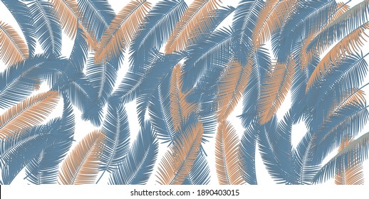 Beautiful coconut leaves for background. Vector.Illustration.