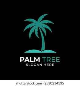 Beautiful coconut palm tree logo, vector art and illustration, tree logo, logo art, tree vector.