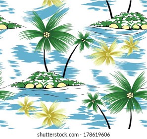 beautiful coconut palm tree. vector isolated and blue Sky