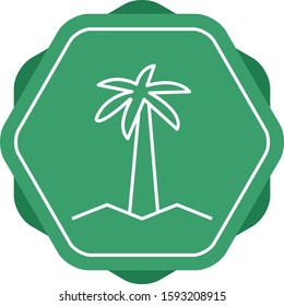 Beautiful Coconut Tree Line Vector Icon