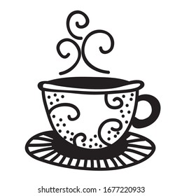 Hermosa taza de café. Ilustración del vector