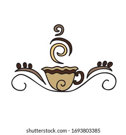 Beautiful coffee cup. Vector illustration