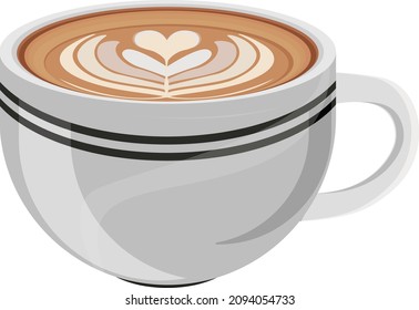Beautiful coffee, illustration, vector on a white background.