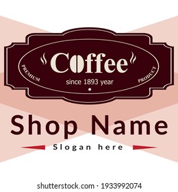 Beautiful Coffee Shop Logo Design Template Vector Abstract Coffe Logo For Branding Company
