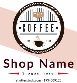 Beautiful  Coffee Shop Logo Design Vector