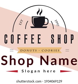 Beautiful  Coffee Shop Logo Design Vector