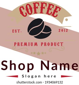 Beautiful  Coffee Shop Logo Design Vector