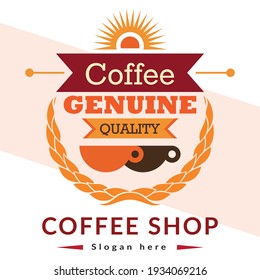 Beautiful  Coffee Shop Logo Design Vector