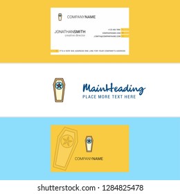 Beautiful Coffin  Logo and business card. vertical Design Vector