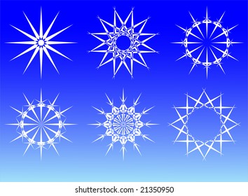 Flocos de neve de cristal frio bonitos, totalmente editável, fácil cor change.vetor ilustração para projetos de Natal e inverno.