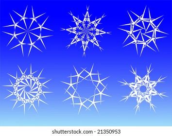 Hermosos copos de nieve de cristal frío, completamente editables, fácil cambio de color.ilustración vectorial para navidades y diseños de invierno.