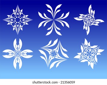 Hermosos copos de nieve de cristal frío, completamente editables, fácil cambio de color.ilustración vectorial para navidades y diseños de invierno.