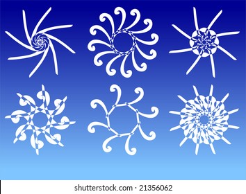 Hermosos copos de nieve de cristal frío, completamente editables, fácil cambio de color.ilustración vectorial para navidades y diseños de invierno.