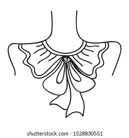 Beautiful collar with bow. Vector illustration