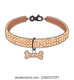 Beautiful collar with rhinestones for dogs, cats. Care and love for pets. Product pet store, veterinary