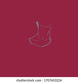 beautiful collarbones. minimalism. fragment linear sketch. the human body.