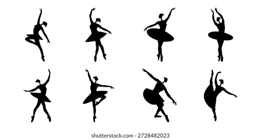Beautiful Collection of Ballet Dancer Silhouettes in Action Poses