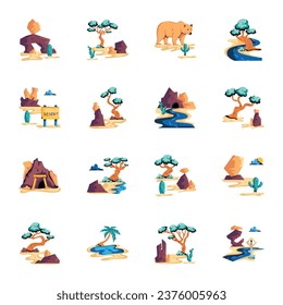 Beautiful Collection of Desert Flat Icons 

