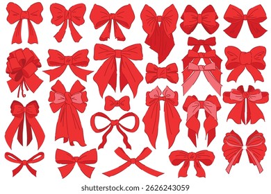 A Beautiful Collection of Elegant Red Bows Perfect for All Your Festive Decorations Needs