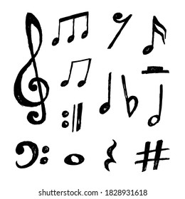 Beautiful collection of hand drawn vector music notes