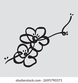 Una hermosa colección de dibujos minimalistas de una sola línea con varias flores y Elementos botánicos.