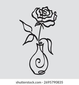 A beautiful collection of minimalist continuous one-line art drawings featuring various flowers and botanical elements.