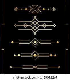 Beautiful collection of modern art deco dividers vector