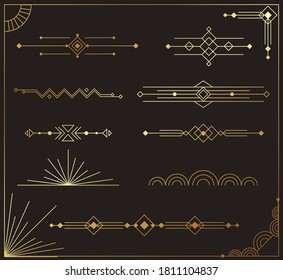 Beautiful collection of modern art deco dividers vector