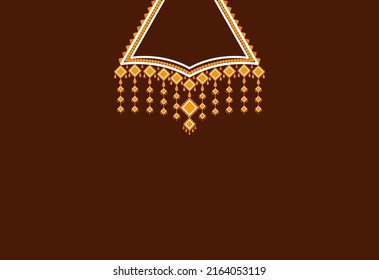 A beautiful collection of vintage Indian collar. Tribal geometric ethnic neckline oriental pattern traditional. American Indian western art. Aztec style embroidery abstract vector Illustration design.