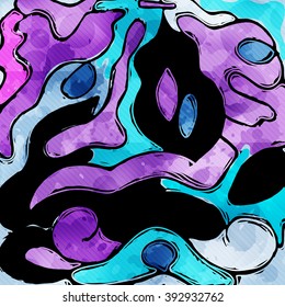beautiful color abstract pattern vector illustration of graffiti
