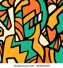 beautiful color abstract pattern vector illustration of graffiti