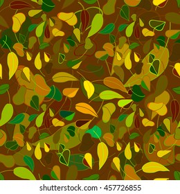 Beautiful color autumn leaf fall seamless pattern