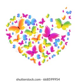 beautiful color butterflies,set, isolated  on a white