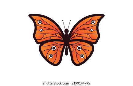Beautiful color butterfly logo vector art illustration