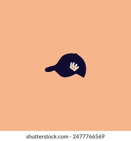Wunderschöne Farbe Cap Vektorgrafik Kunstwerk Stil Grafikdesign Vektorillustration, blaues Cap Design, Icon 