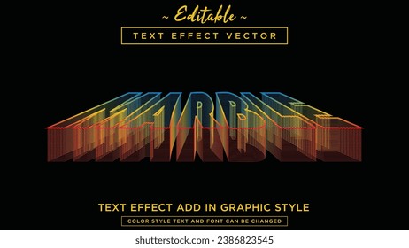 Beautiful color combination line style text effect vector