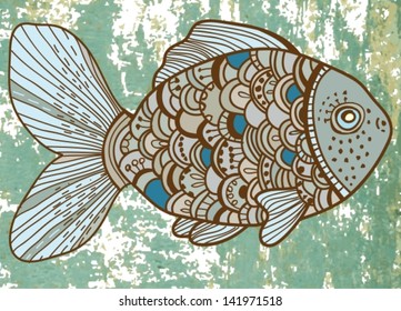 Beautiful color Fish illustration, vector