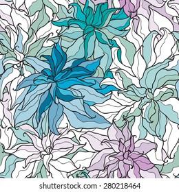 beautiful color flower pattern seamless