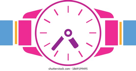 Beautiful Color Gradient Classic Analog Watch Vector Illustration