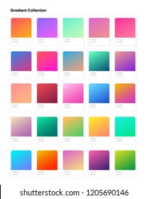 Beautiful color gradient collection. Gradients template for your design. Trendy modern soft gradients for mobile and web design.