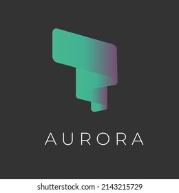 Beautiful color gradient illustration logo of aurora