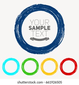 Beautiful color grunge design elements. Vector circle illustration