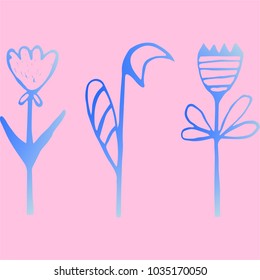Beautiful color illustration in vector with gradient. Postcard, invitation and design of T-shirt.