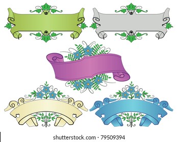 beautiful color ribbons for decoration holiday cards and other design